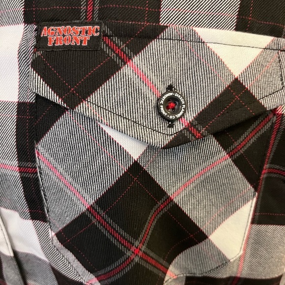 Dixxon Women's flannel. Agnostic front collaboration Size xl. Nwt - Picture 4 of 5